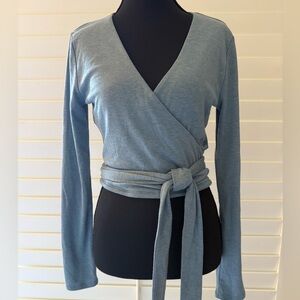 Forever 21 Slate Blue Wrap Blouse